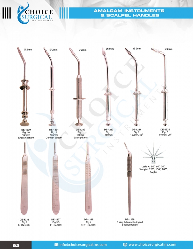 Amalgam Instruments & Scalpel Handles